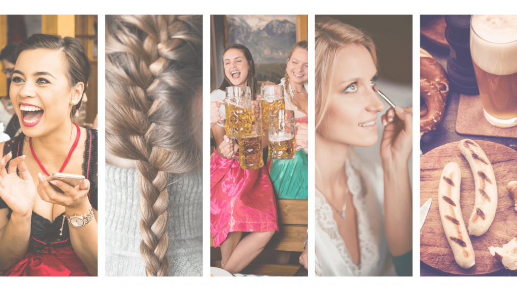 Natürliches Oktoberfest Make-up mit warmen Braun- und Goldtönen, abgestimmt auf das Dirndl. Professionelles Styling in Idstein für Wiesn-Besucher aus Taunus, Frankfurt, Wiesbaden, Limburg und Bad Camberg.